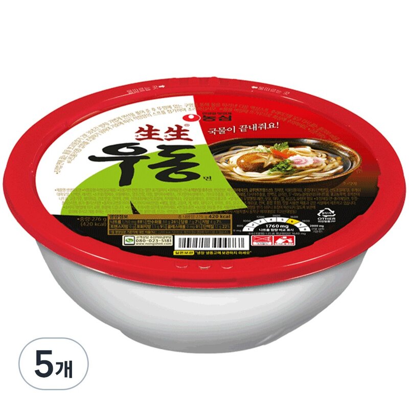 생생우동 면, 276g, 5개