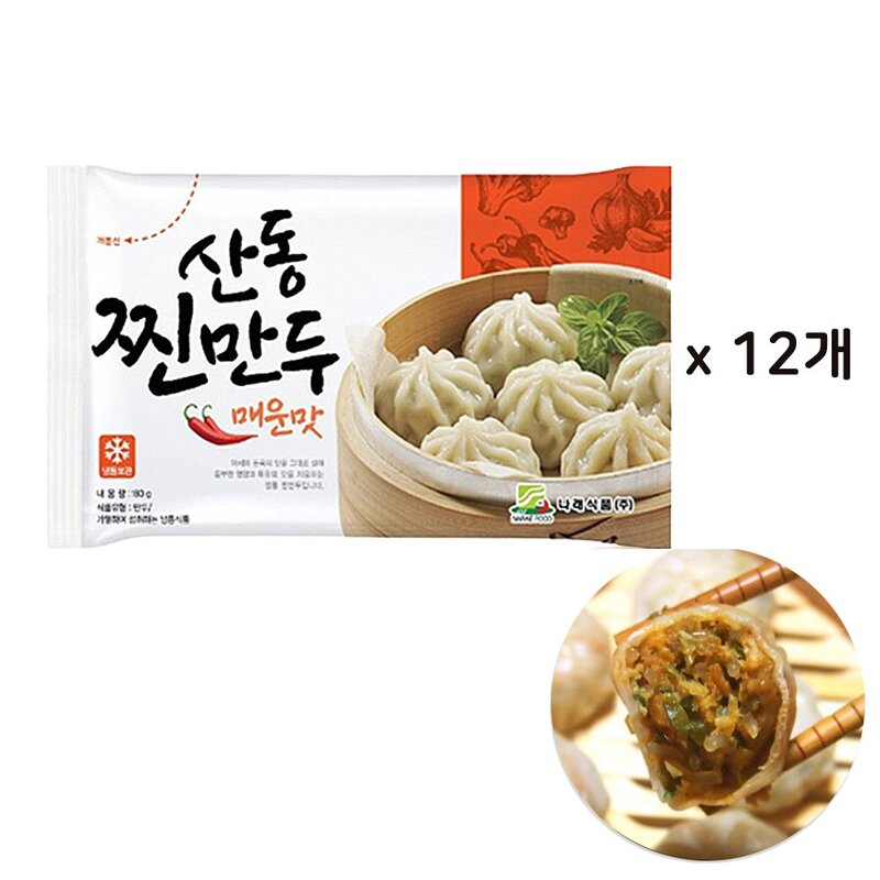 산동 매운 포자찐만두, 180g, 10개