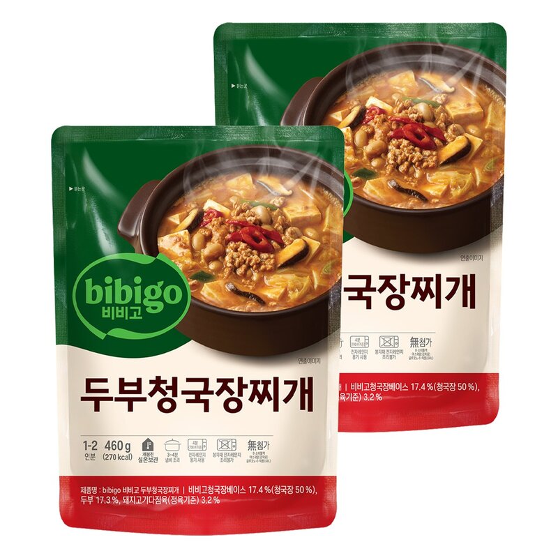 비비고 두부 청국장찌개, 460g, 4개