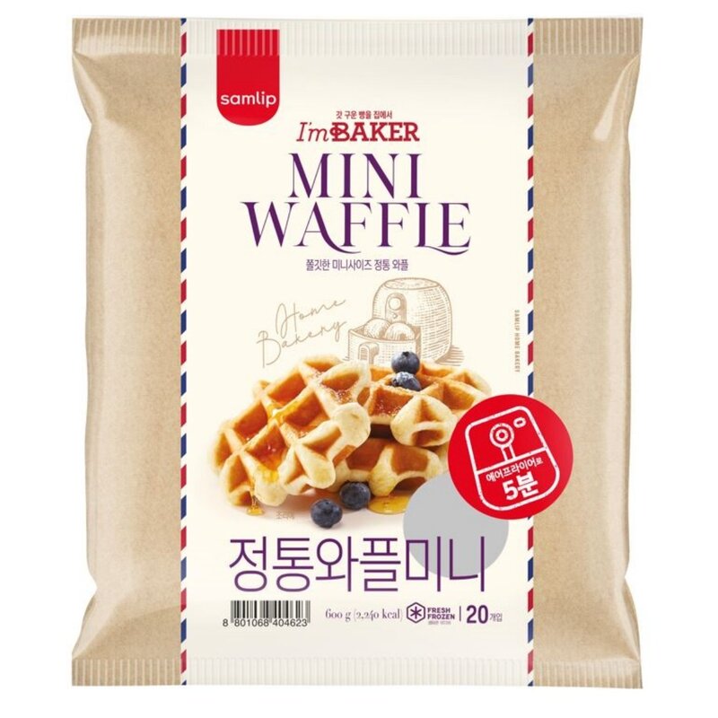 삼립 냉동 정통 와플 미니 600g x 2봉, 1.2kg, 5개