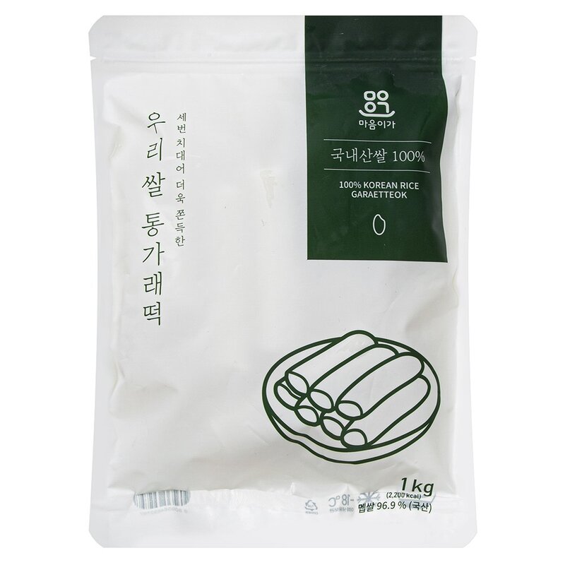 마음이가 우리 쌀 통가래떡 (냉동), 1kg, 1개