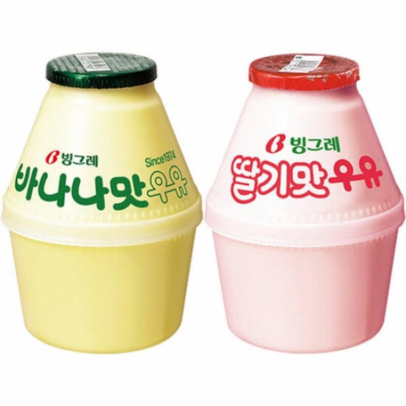 빙그레 단지우유 바나나맛 6개 +딸기맛 6개 (총 240ml x 12개), 1세트