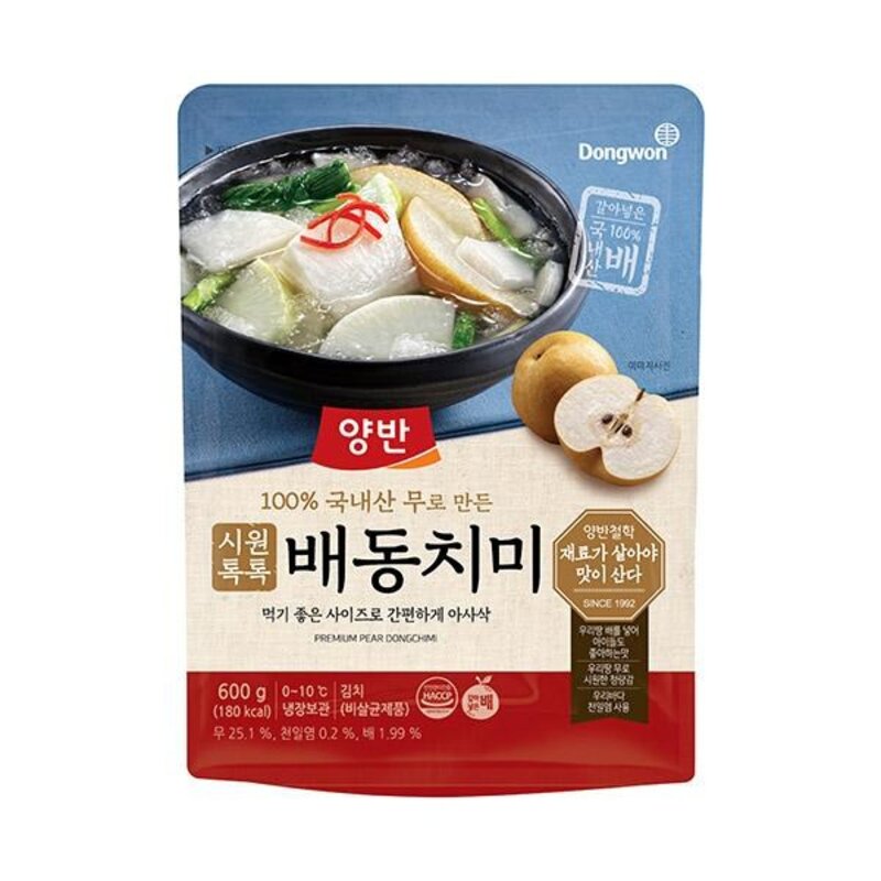 동원 양반 배동치미 동치미 백김치, 3개, 600g