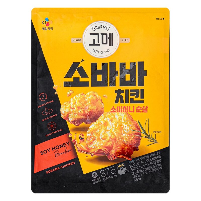 고메 소바바치킨 소이허니 순살 (냉동), 375g, 1개