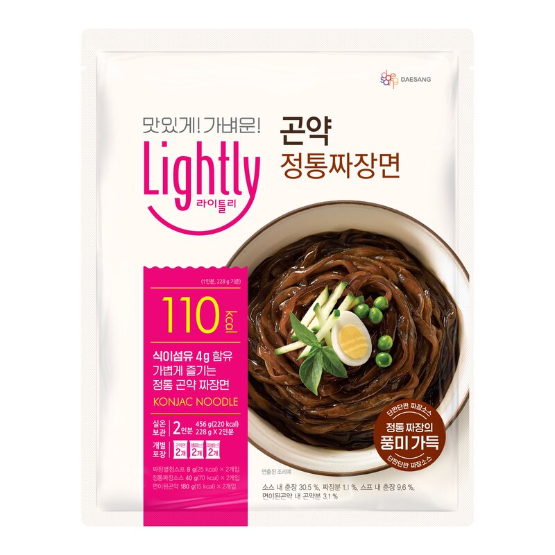 라이틀리 곤약 정통짜장면 2인분, 456g, 4개