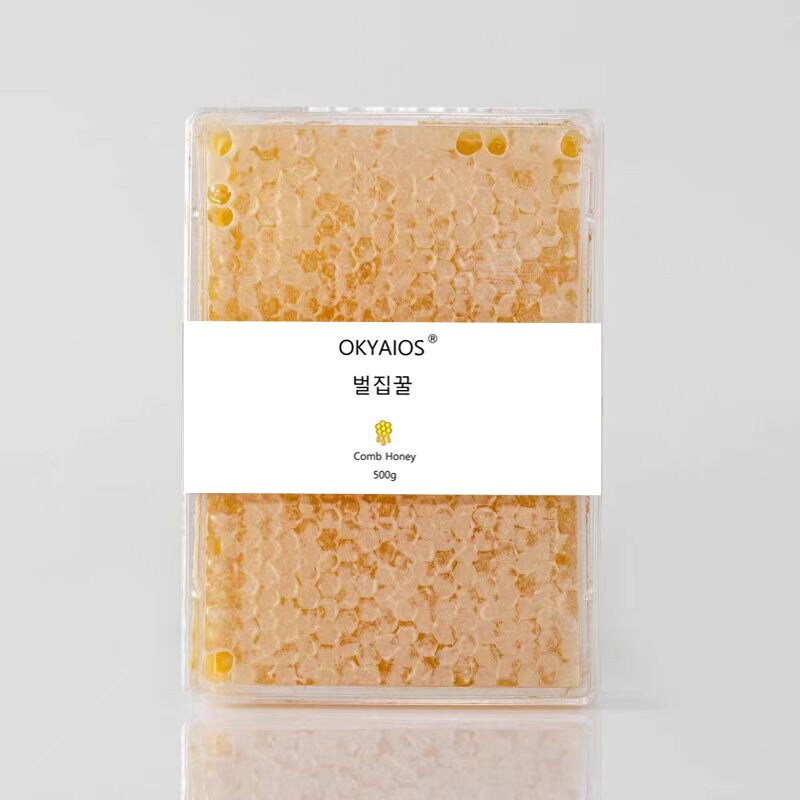 OKYAIOS 벌집꿀 천연 벌꿀, 4개, 500g