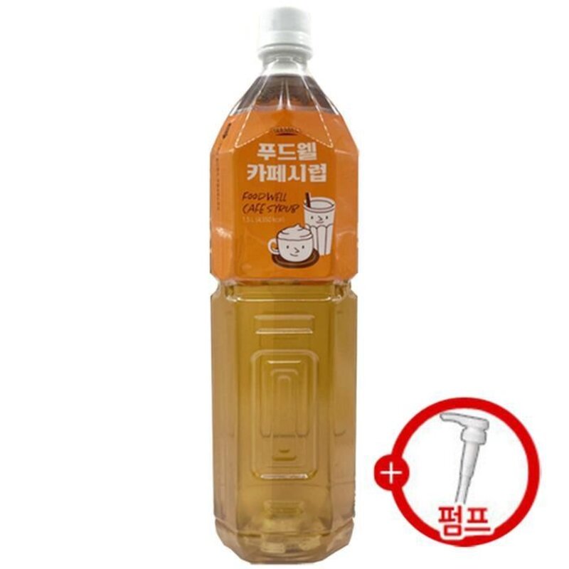 푸드웰 카페시럽 1.5L + 시럽펌프 증정, 1