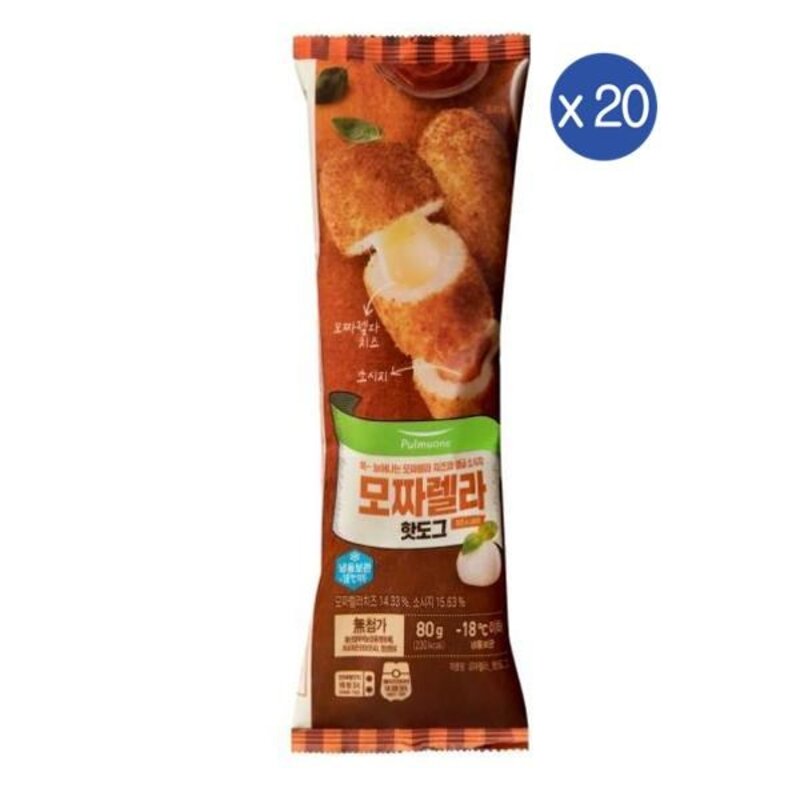 풀무원 [생산직송] 모짜렐라 핫도그, 20개, 80g