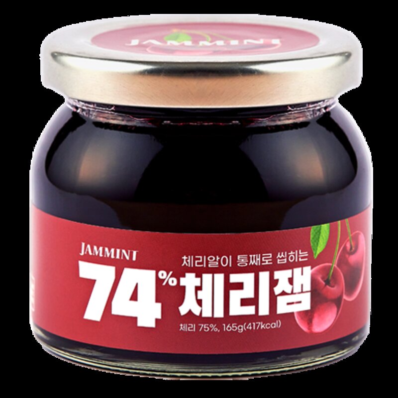 JAMMINT 74% 체리잼, 165g, 1개