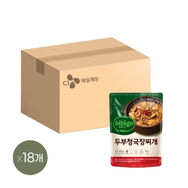 [CJ제일제당] 비비고 두부청국장찌개 460g x 10개, 18개