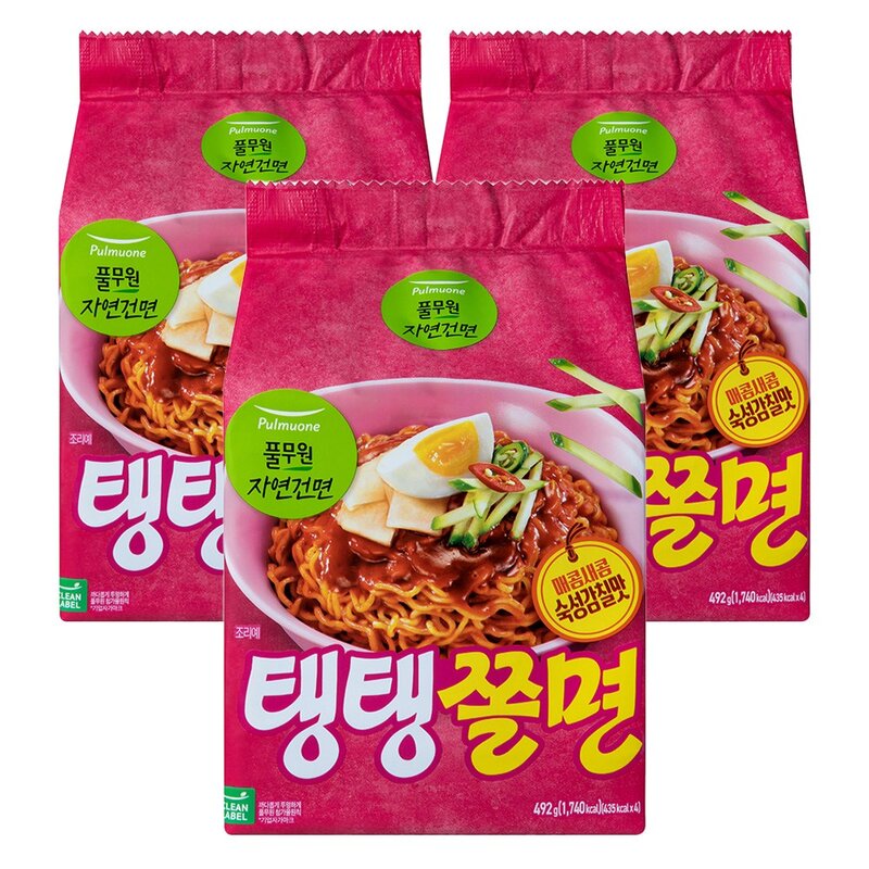 풀무원 탱탱쫄면, 123g, 4개