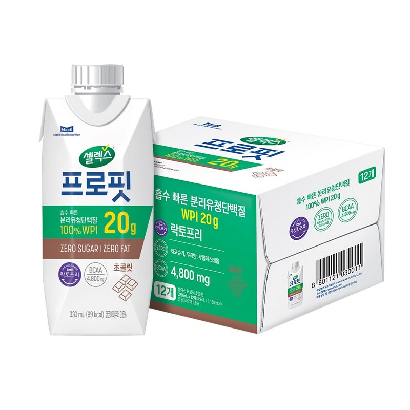 셀렉스 프로핏 웨이프로틴 초콜릿, 330ml, 24개