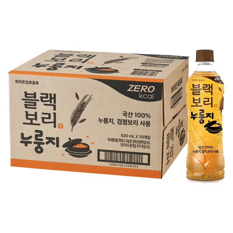 하이트진로음료 블랙보리 누룽지, 520ml, 20개