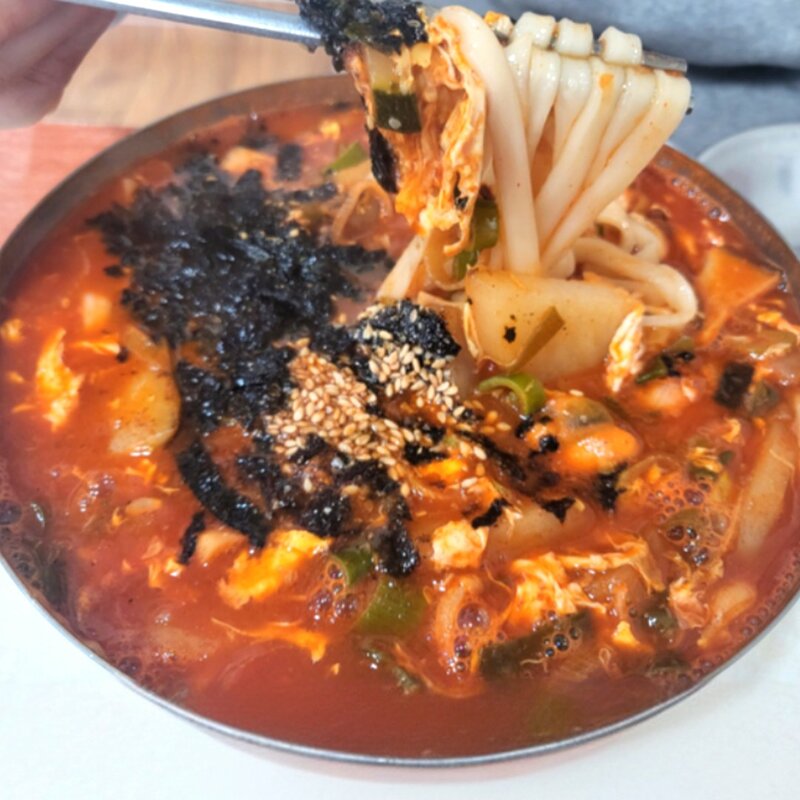 전국맛집 [봉평메밀마당] - 장칼국수 5인분 / 강릉식 얼큰, 1세트, 1.1kg