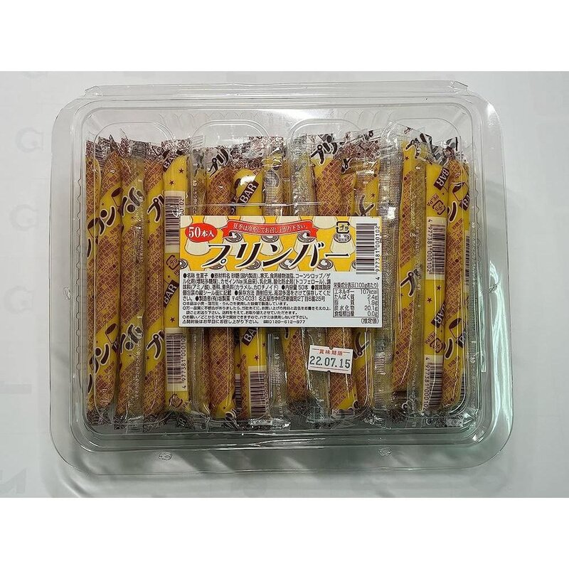 Saka Confectionery 일본직구 사카제과 푸딩바 50개입 1팩, 사이즈