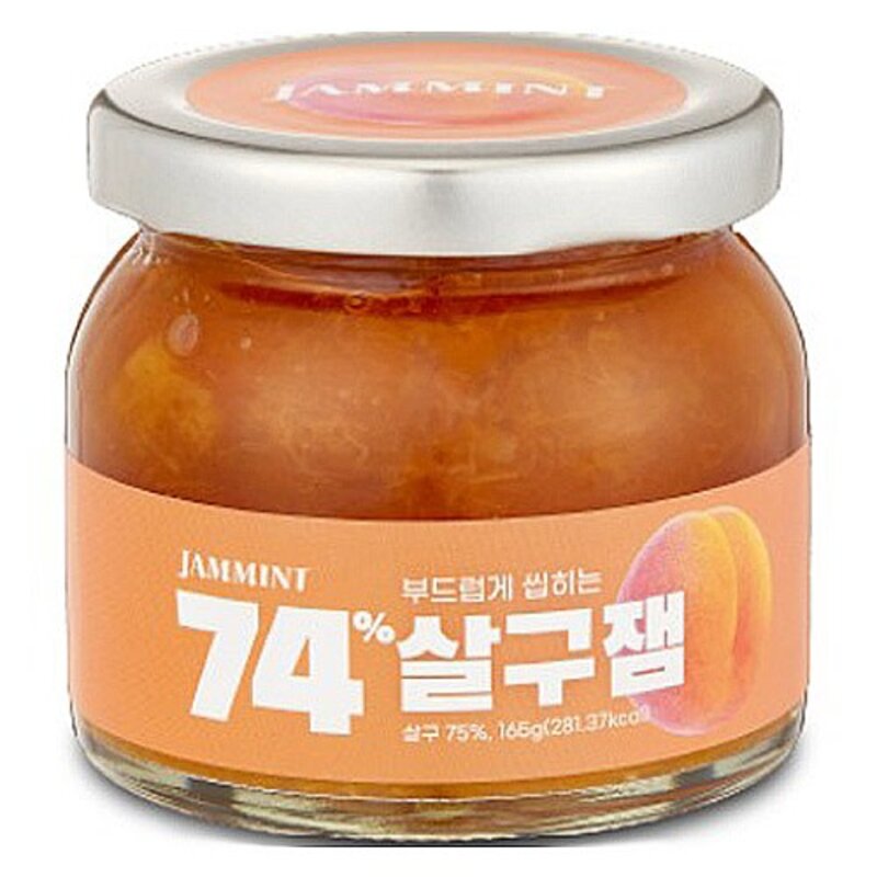 JAMMINT 74% 살구잼, 165g, 1개