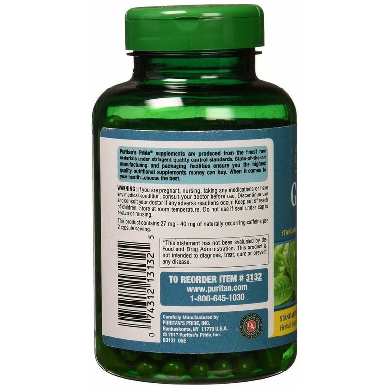 퓨리탄프라이드 그린티 녹차 추출 315mg Puritans Pride Green Tea Extract, 5개, 200정