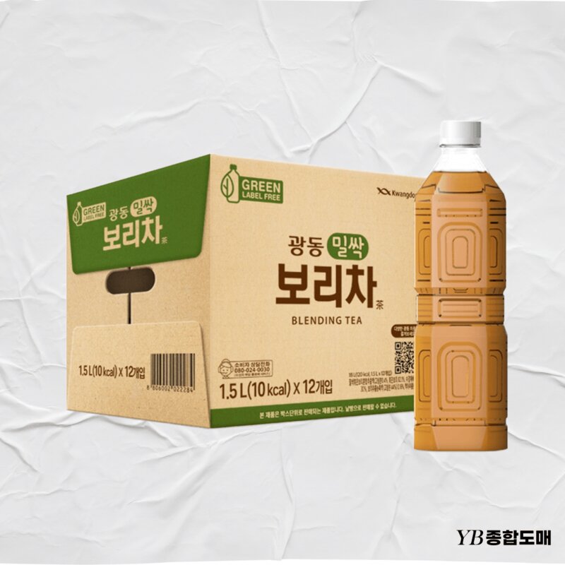 밀싹보리차 보리음료 무라벨, 1.5L 12입, 12개, 1.5l