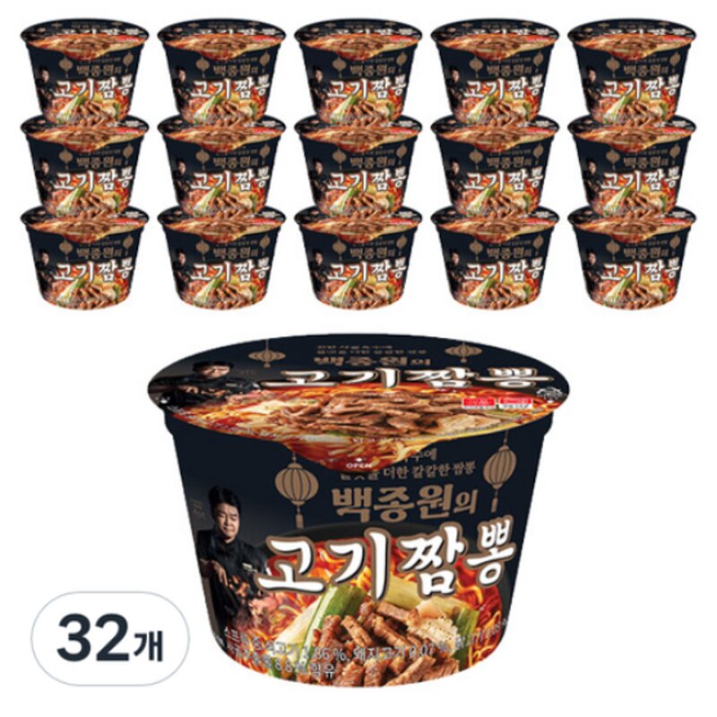 백종원의 고기 짬뽕 컵라면 105g x 16개