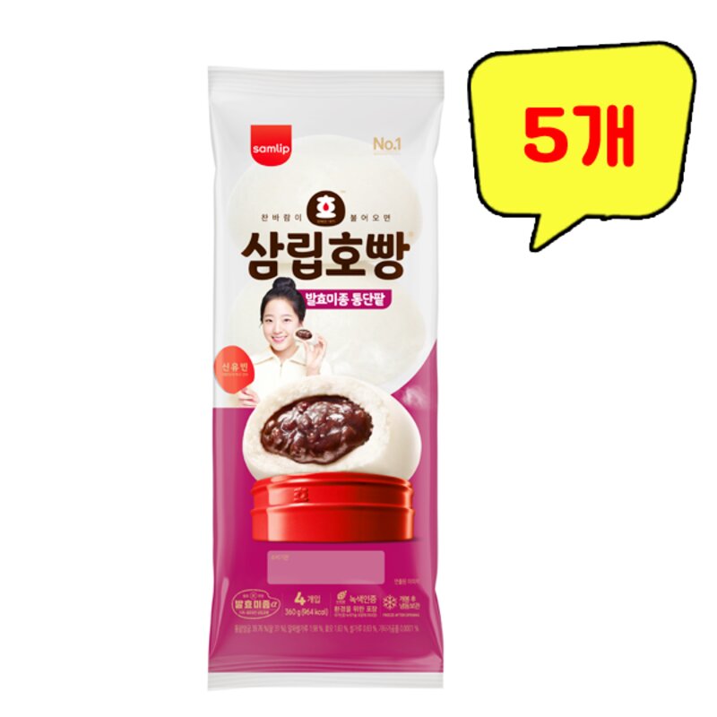 삼립 삼립호빵 발효미종 통단팥, 2개, 360g