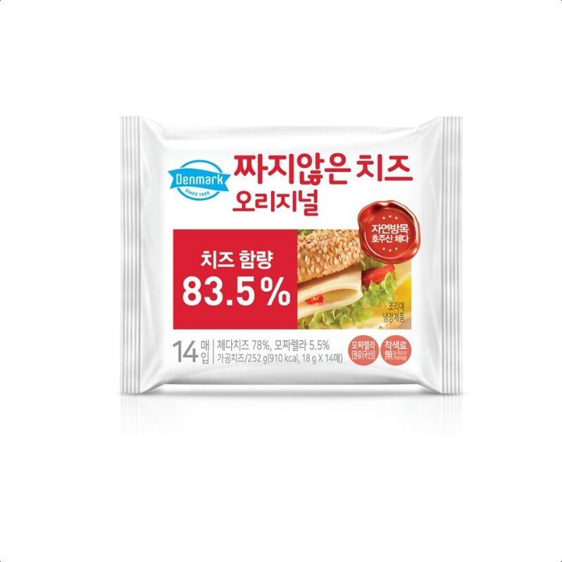 동원 덴마크 짜지않은치즈 오리지널 252g(14매입) x 4봉, 252g, 4개