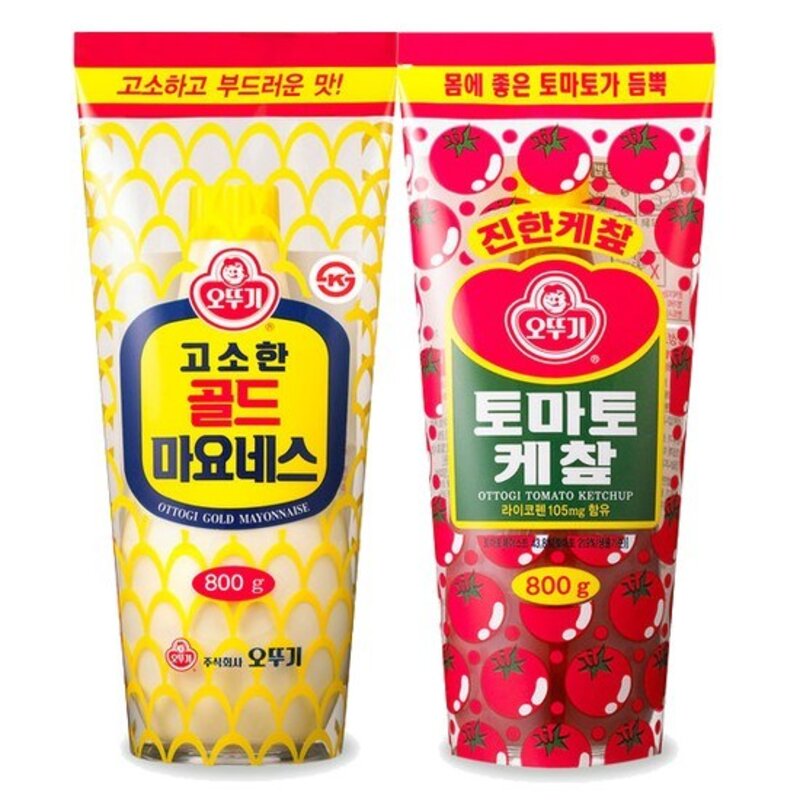 오뚜기 토마토 케찹 + 골드 마요네스, 800g, 1세트