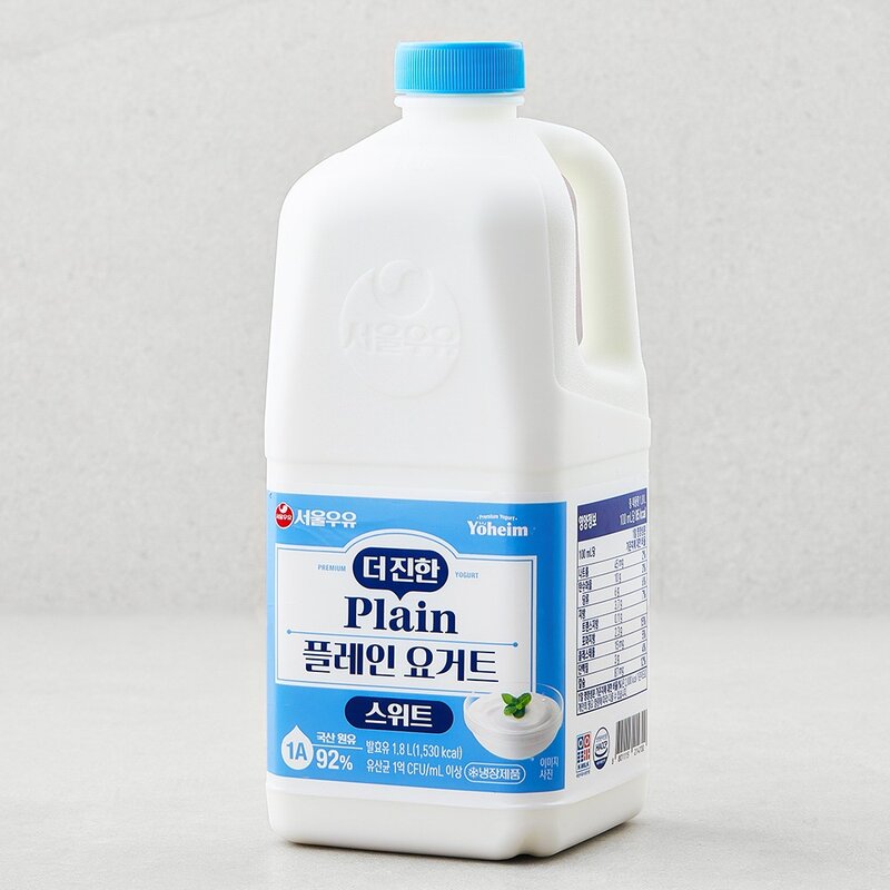 서울우유 더 진한 스위트 플레인 요거트, 1.8L, 1개