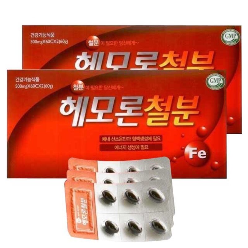 종근당건강 헤모론 철분 30g, 60정, 4개