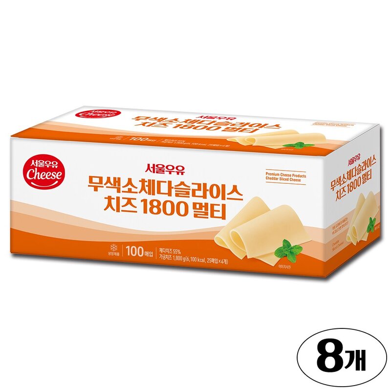 서울우유 무색소 체다 치즈 멀티 1800g, 1.8kg, 1개