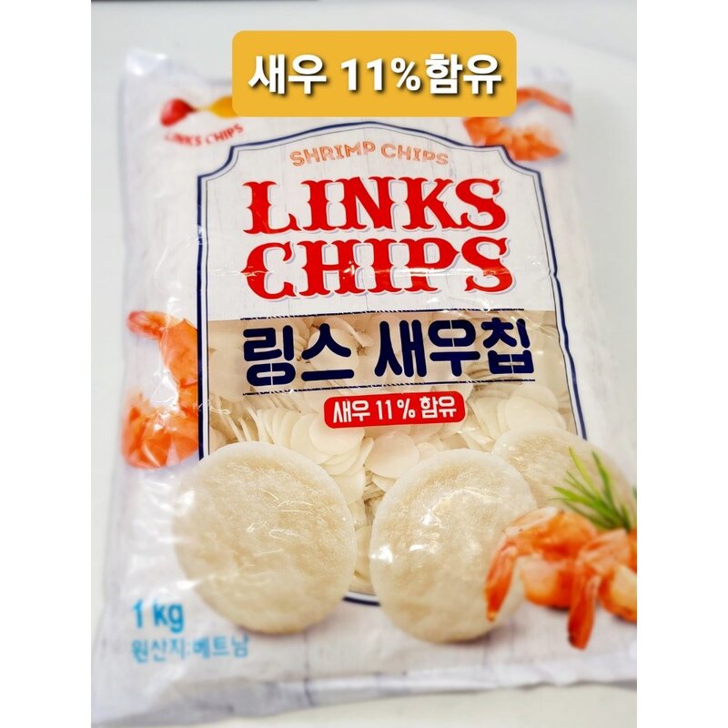 링스코리아 링스 새우칩 안주 스낵 과자, 1kg, 2개