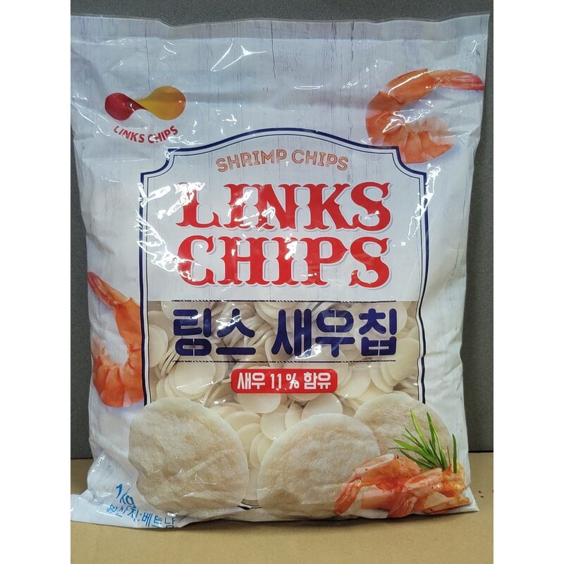 링스코리아 링스 새우칩 안주 스낵 과자, 1kg, 2개