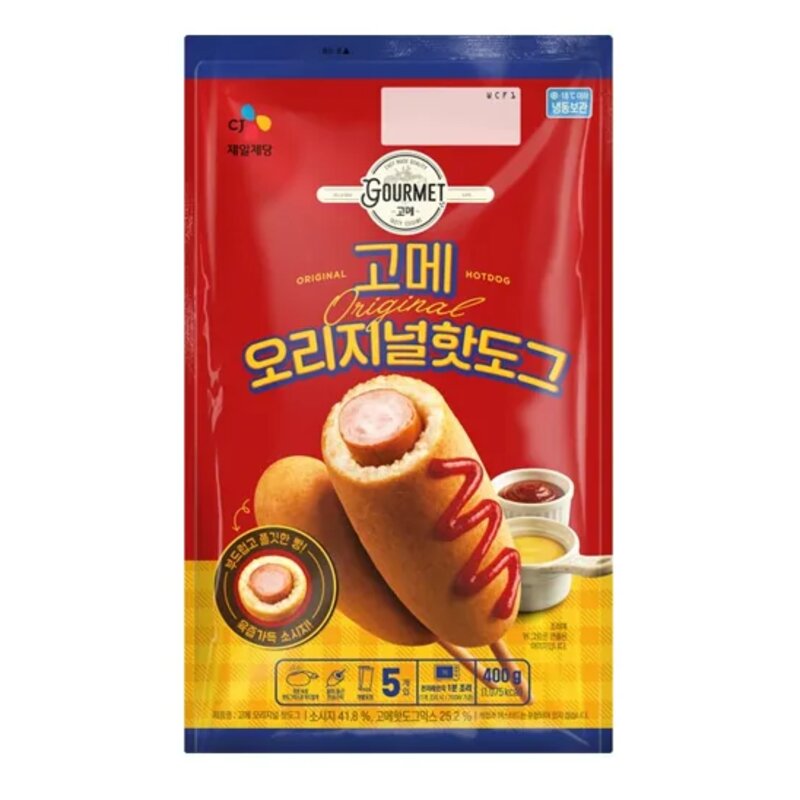 [CJ]고메 오리지널 핫도그 400g X 5개, 80g