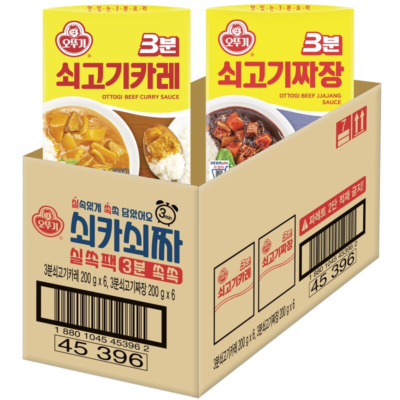 오뚜기3분 실쏙팩 쇠카쇠짜 쇠고기카레, 200g, 12개