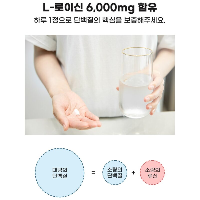 [빌립푸드] 류신 단백질 프리미엄 6 000mg, 60정, 3개