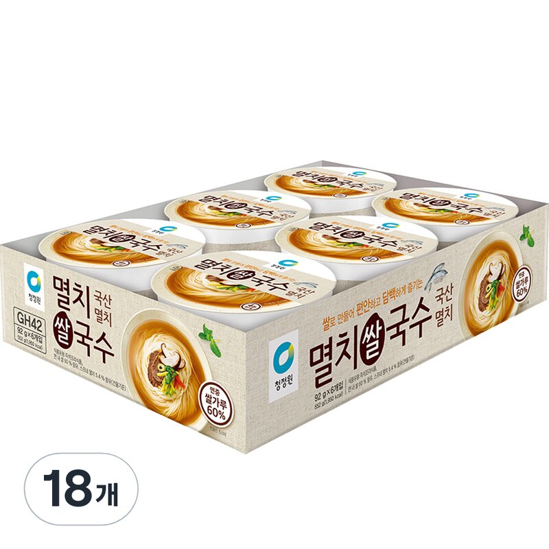 청정원 멸치 쌀국수, 92g, 12개