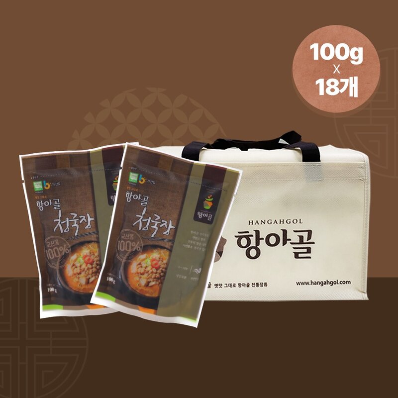 항아골청국장 100g 12봉 옛맛그대로 황토발효실에서 3일 동안 발효한 항아골청국장, 12개