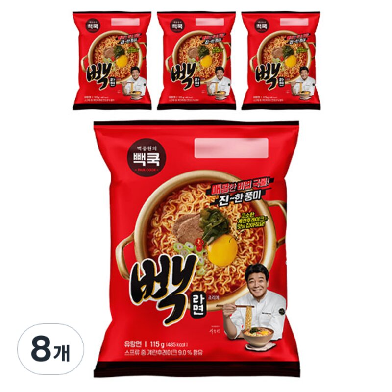 백쿡 빽라면 115g, 8개