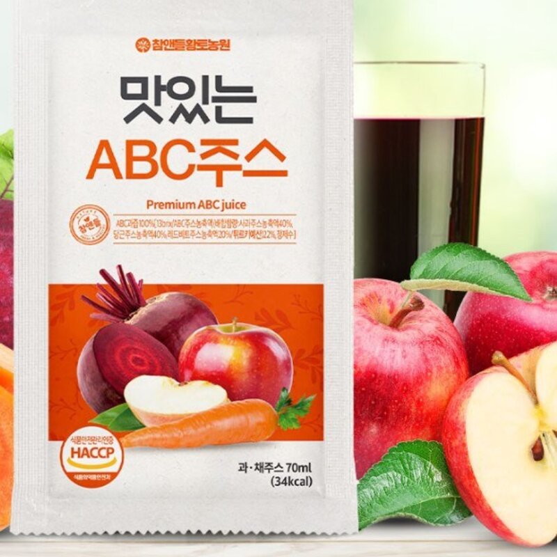 참앤들황토농원 맛있는 ABC주스, 2.1L, 30개입