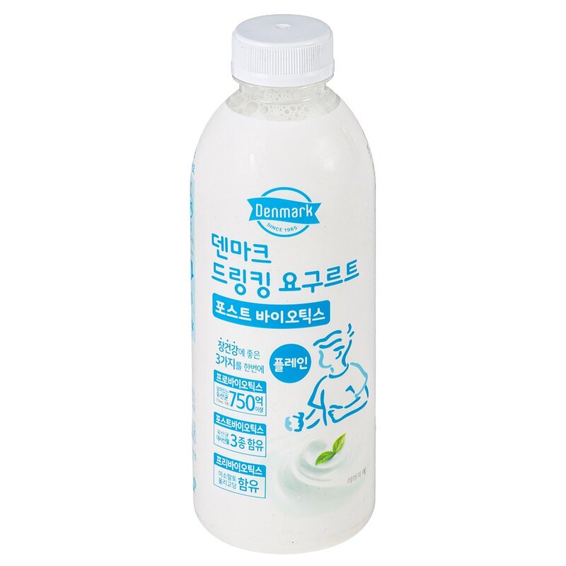 덴마크 드링킹 요구르트 포스트 바이오틱스 플레인, 750ml, 1개