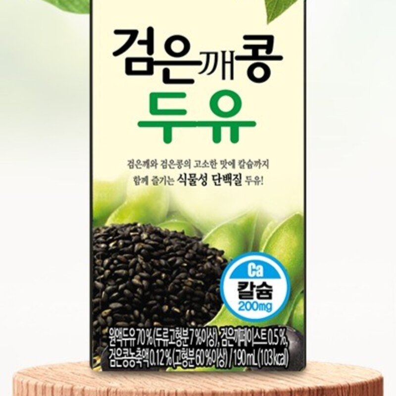 빙그레 검은깨 콩두유, 190ml, 24개