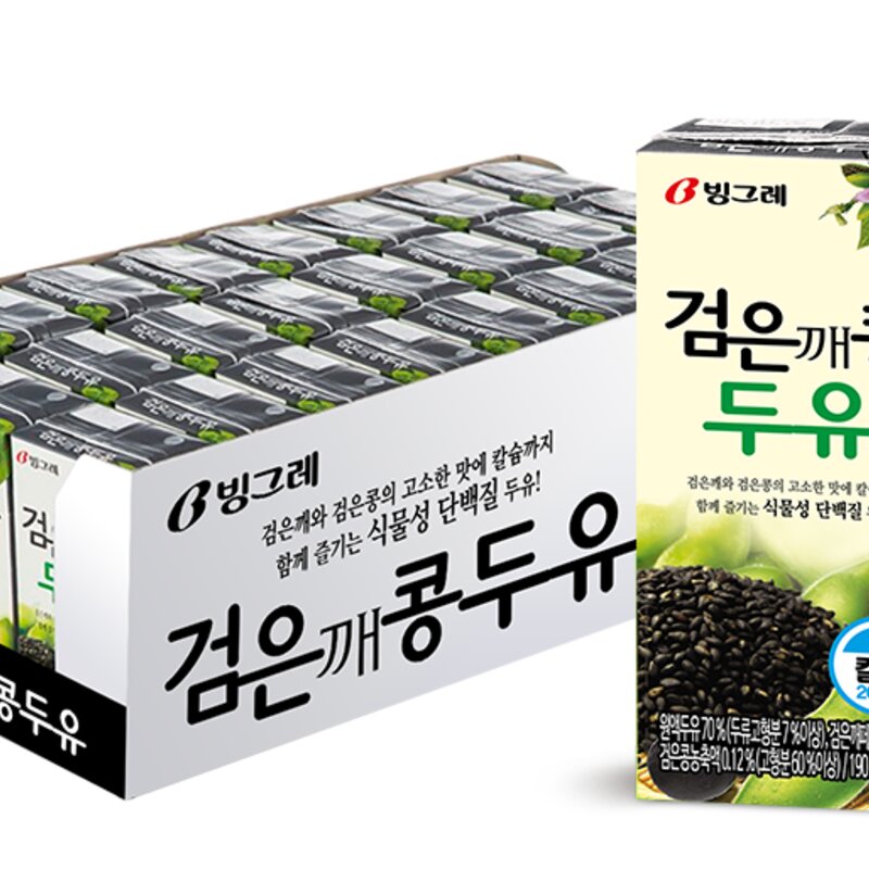 빙그레 검은깨 콩두유, 190ml, 24개