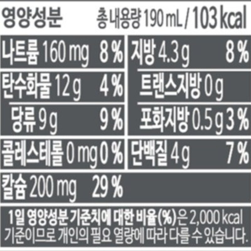 빙그레 검은깨 콩두유, 190ml, 24개