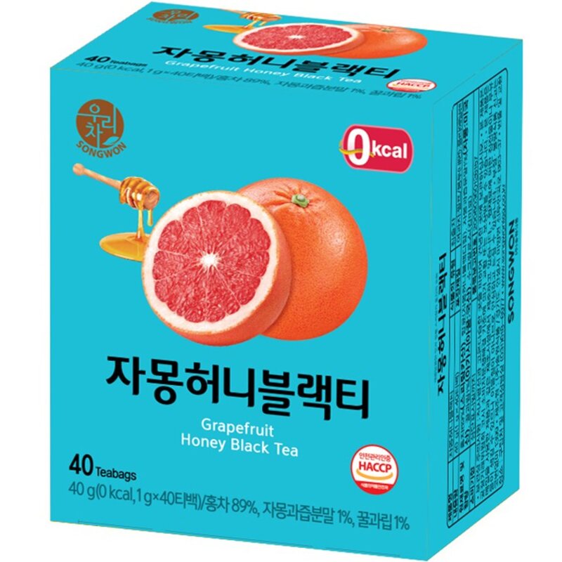 우리차 송원식품 자몽허니 블랙티, 1g, 40개입, 1개