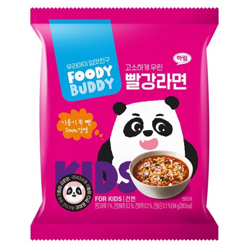 푸디버디 빨강라면, 소고기맛, 84g, 4개