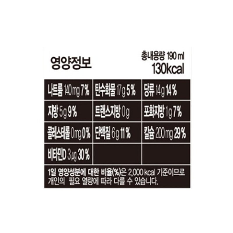 베지밀 뼈에좋은 칼슘두유 검은콩 깨 쌀, 190ml, 32개