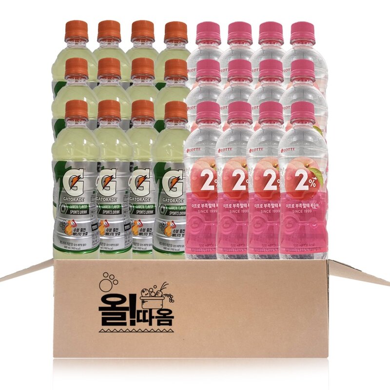 올따옴 롯데칠성 음료기획 2종 (게토레이레몬12 이프로 부족할때12), 500ml