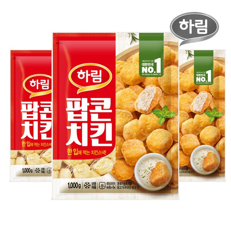 하림 팝콘치킨, 1kg, 1개