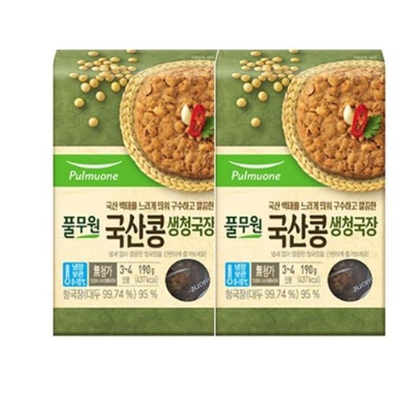 풀무원 국산콩 생청국장, 190g, 3개