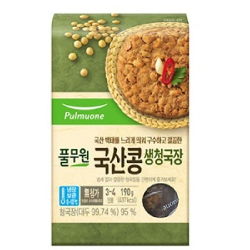 풀무원 국산콩 생청국장, 190g, 3개