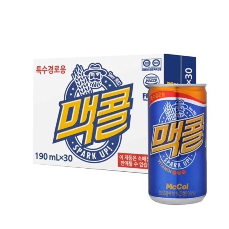 일화 맥콜(특수경로용) 190ml, 30개